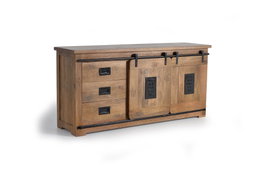 Giner y Colomer Aparador Industrial Madera de Mango Metal Natural 80 x 165 x 45 cm